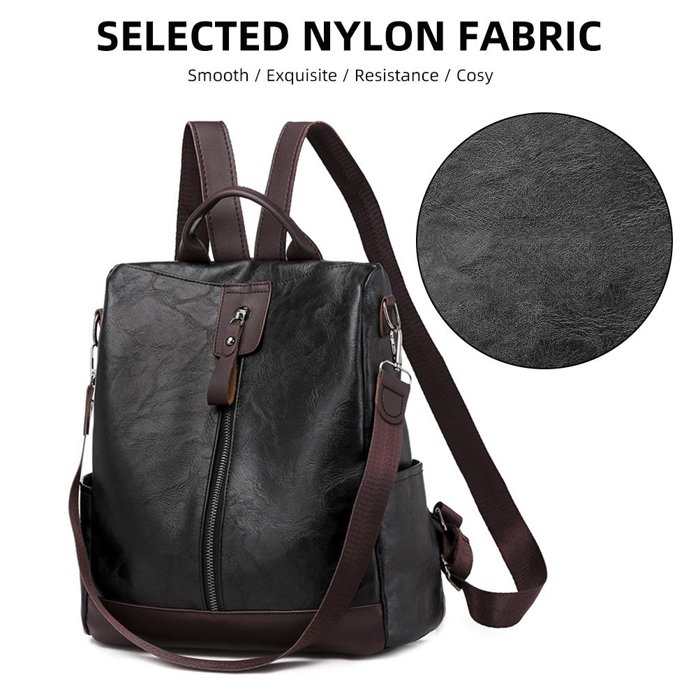 Женский рюкзак PU Сумка Ретро Досуг чёрный